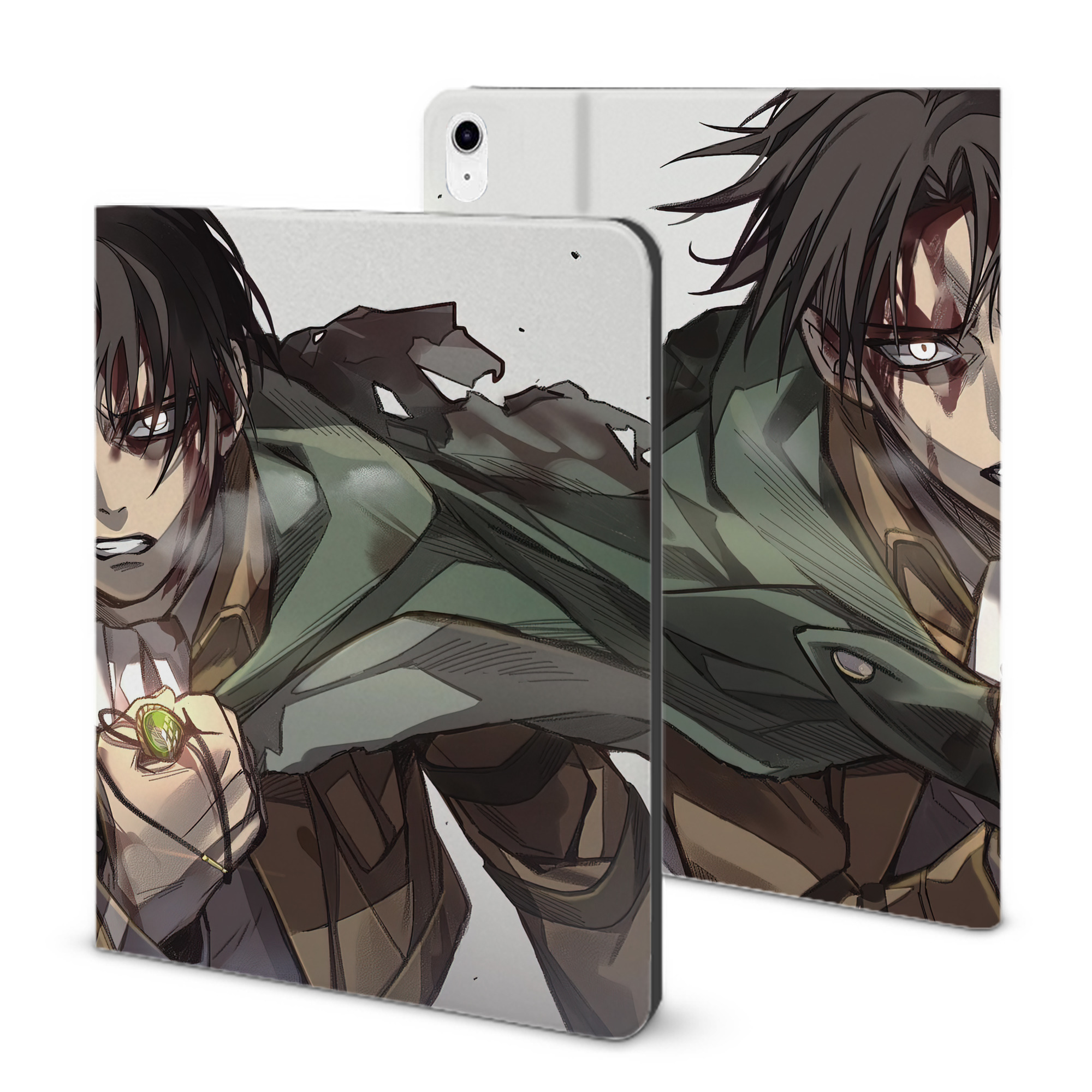 （画像用） 進撃の巨人 Attack on Titan IPad ケース ブック型 PUレザー TPU 耐衝撃 軽量 薄型 ペン収納なし 全面保護 IPad 各モデル対応